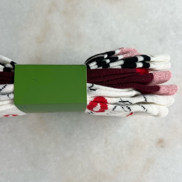 Brand New! Kate Spade 3-Pack Socks Women’s One Size, Kisses Striped Crew Socks - Picture 3 of 4